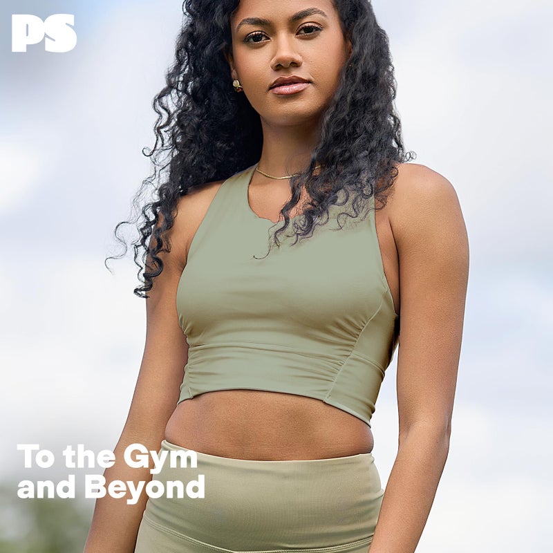 POPSUGAR Long Line Sports Bra Women, Workout Crop Tops for Women Longline Criss Cross Gym Yoga Tops with Built in Bra for Running Pilates Scout, Medium - Image 5