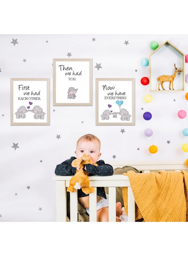 KAIRNE Elephant Nursery Canvas Wall Art Elephant Baby Stuff Set Of 3(8X10Inchframed)Family Inspirational Wall Art Elephant Wall Decor Baby Room Cute Animal Picture For Mom Gifts Baby Elephant Nursery Decor - Image 4