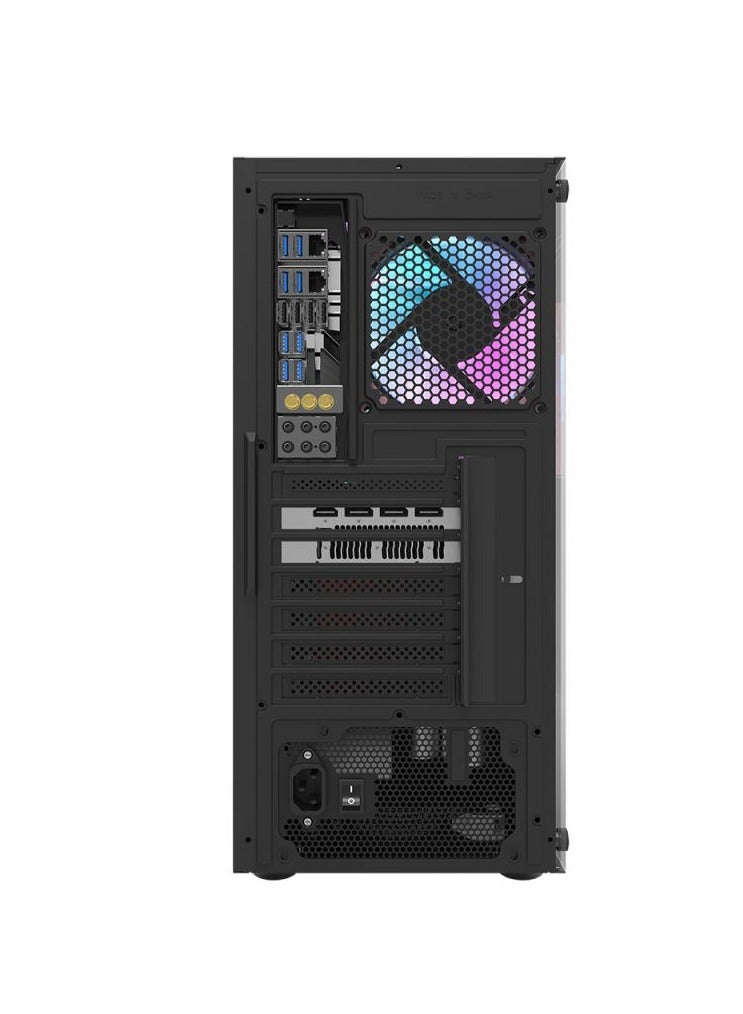 حافظة كمبيوتر الألعاب Darkflash DK100 من الزجاج المقسى ATX/M-ATX/MINI-ITX مع منفذ USB 3.0، و7 فتحات توسيع، و2 محرك أقراص ثابتة/SSD، متوافقة مع حقيبة ألعاب نظام الرادياتير مقاس 120 مم (لا تتضمن مراوح) - Image 4