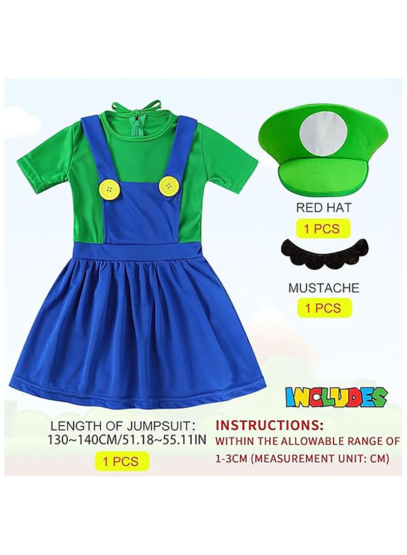 AUTOYSUR Mario Costume Luigi Costume Set, Luigi Costume, Bros Cosplay Costume, Boys, Girls Outfit for Carnival, Fancy Dress Costumes  - Image 4