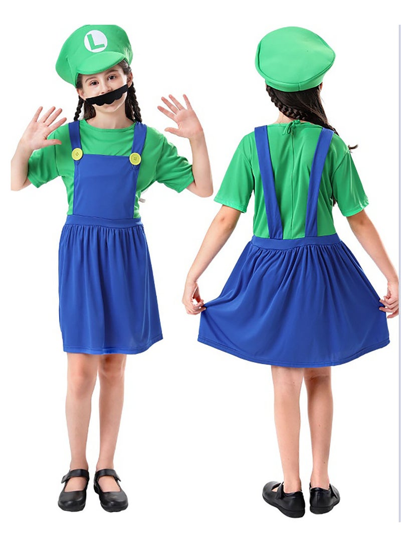 AUTOYSUR Mario Costume Luigi Costume Set, Luigi Costume, Bros Cosplay Costume, Boys, Girls Outfit for Carnival, Fancy Dress Costumes  - Image 1