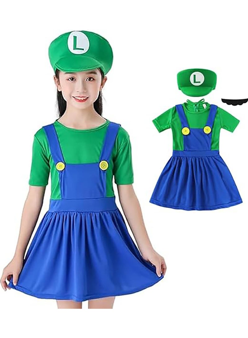AUTOYSUR Mario Costume Luigi Costume Set, Luigi Costume, Bros Cosplay Costume, Boys, Girls Outfit for Carnival, Fancy Dress Costumes  - Image 2