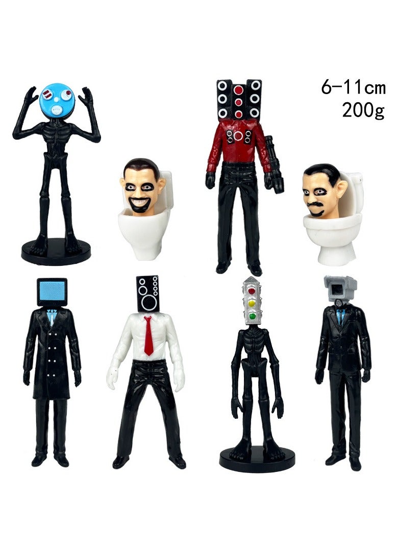 8 Pcs Toilet Toy Action Figures: Cartoon Figure Toys Suitable Room Decorations for Kids，Fans and Adults.