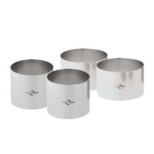 Küchenprofi Stainless Steel Cooking Rings, Set of 4 Forming Ring Molds, 2.5 Inches and 3 Inches - Image 1