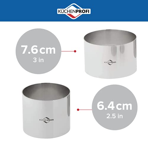 Küchenprofi Stainless Steel Cooking Rings, Set of 4 Forming Ring Molds, 2.5 Inches and 3 Inches - Image 2