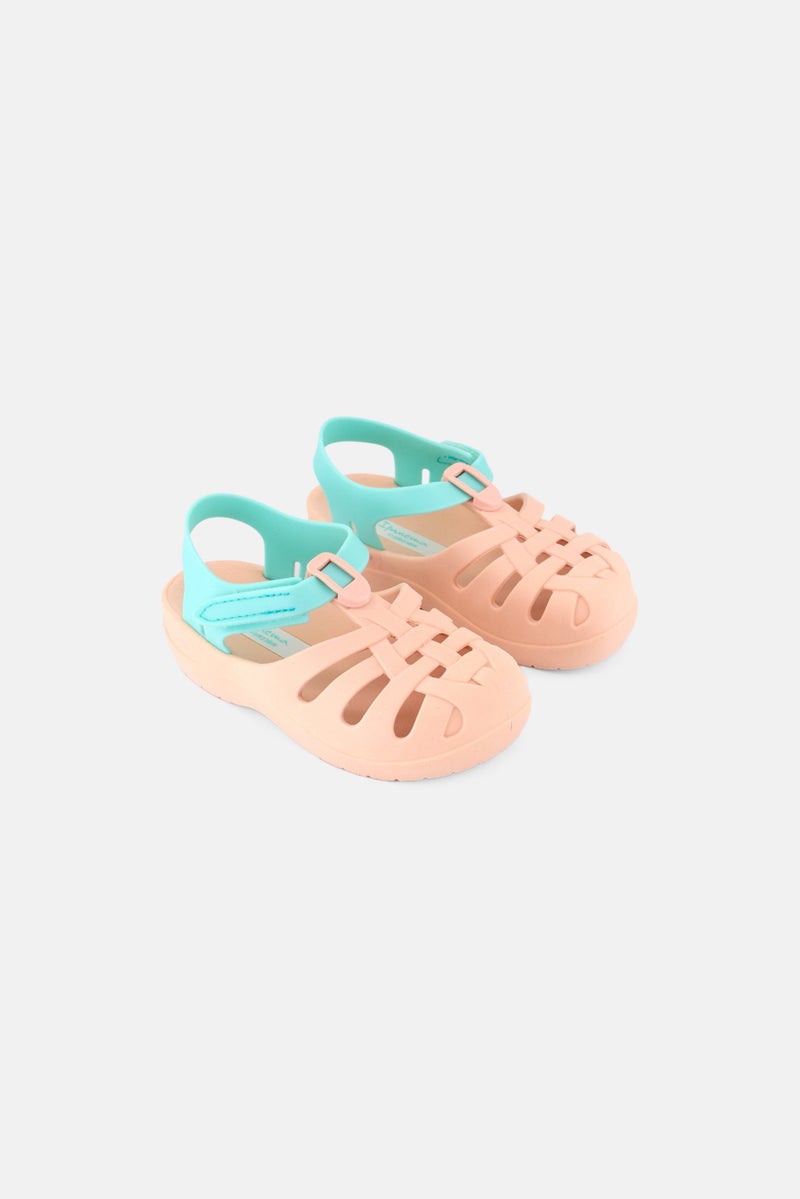 Ipanema Toddlers Girl Summer Basic Velcro Closure Clogs, Light Peach - Image 1