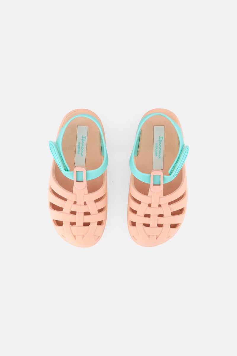 Ipanema Toddlers Girl Summer Basic Velcro Closure Clogs, Light Peach - Image 3