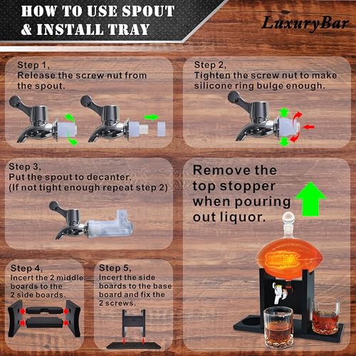 LuxuryBar Football Whiskey Decanter Set with Spout Football Chiller Glasses Tray,47oz Whiskey Decanter Sets for Men,Tequila Liquor Dispenser Decanters for Alcohol Bourbon Gifts for Men Dad Him - Image 4