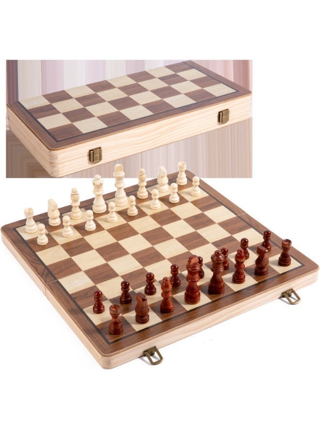 Magnetic Wooden Chess Set, 15 Inches Handmade Wooden Folding Travel Chess Board Game Sets with Chessmen Storage Slots for Kids and Adults, 2 Bonus Extra Queens, Gift Box Packed - Image 1