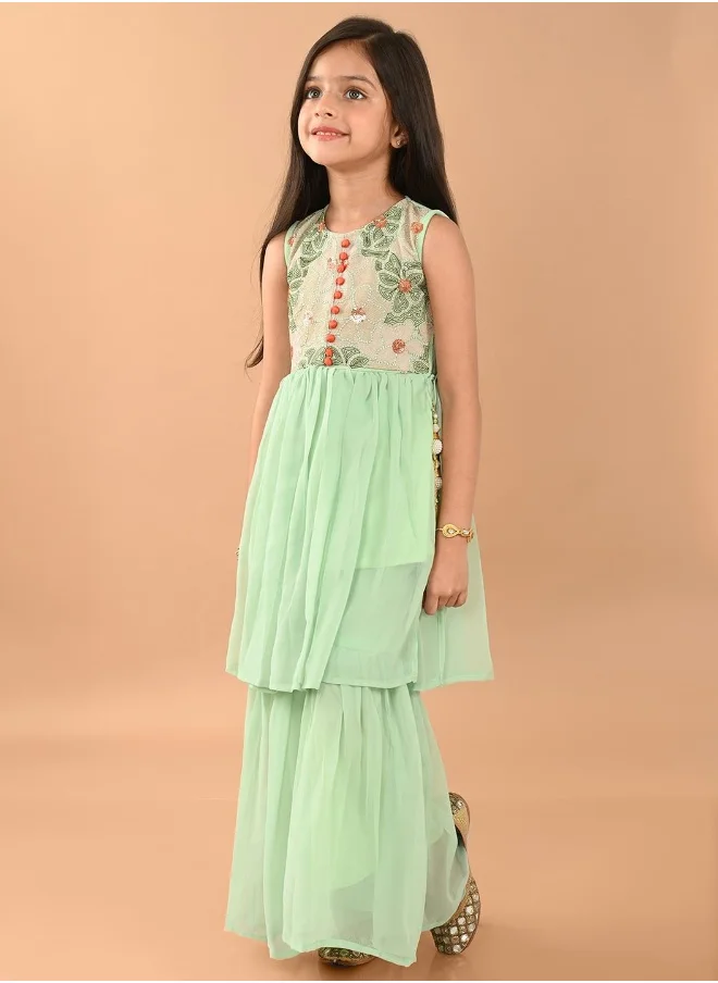 ليلك Embellished Kurta Sharara Set