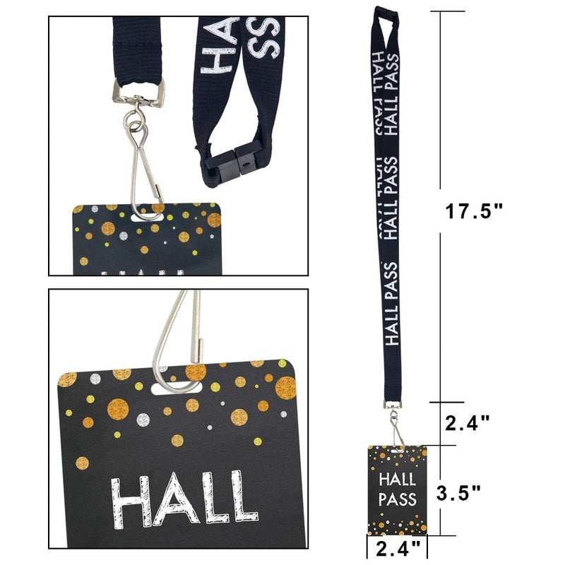 Ceiba Tree Chalkboard Hall Pass Lanyards â€“ Set of 6 (Hall, Office, Library, Nurse, Boy & Girl) with Breakaway Buckle for Students, Teachers & Office Supplies - Image 3