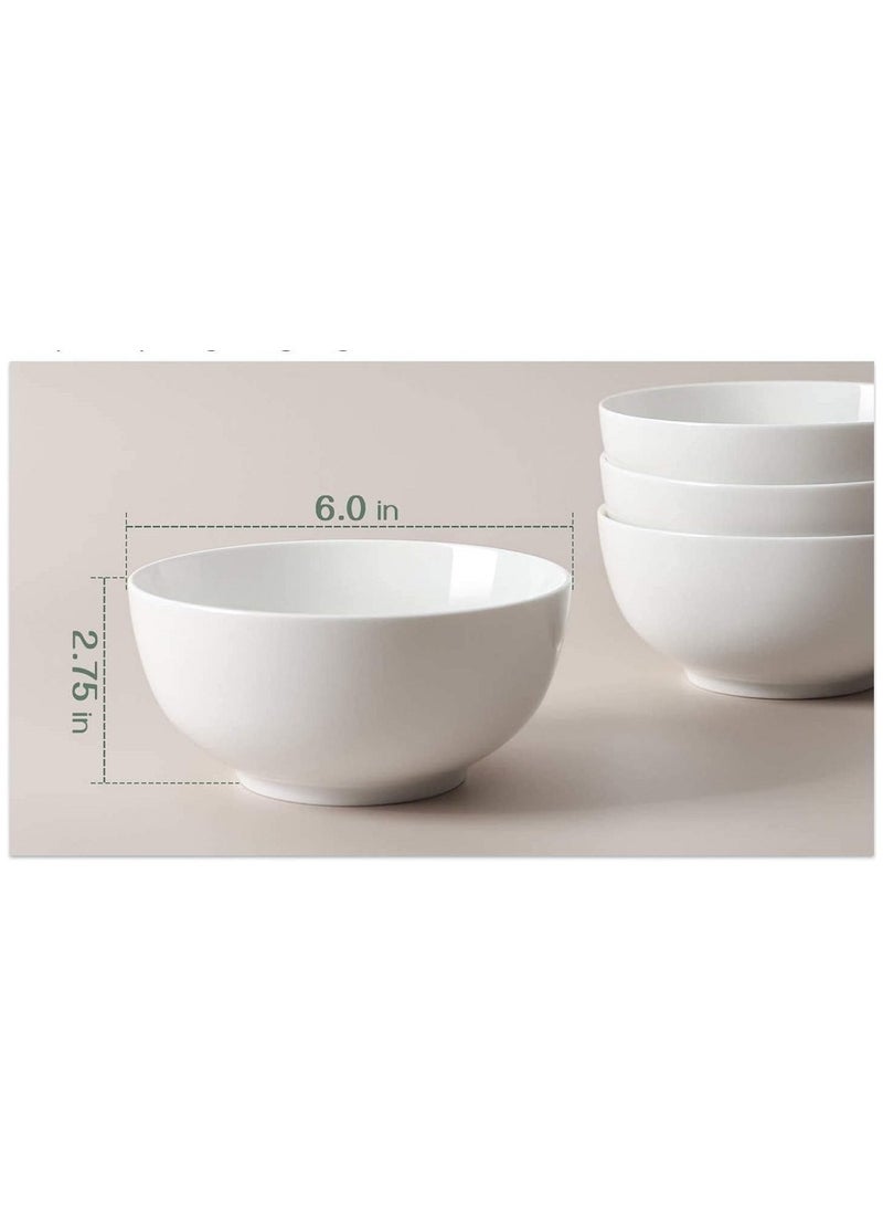 Generic - Soup and Cereal Bowls Porcelain Serving Salad Bowls White - Image 1
