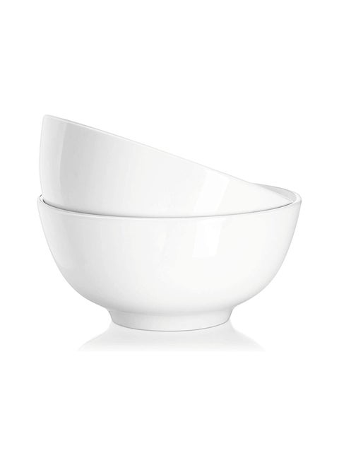 Soup and Cereal Bowls Porcelain Serving Salad Bowls White