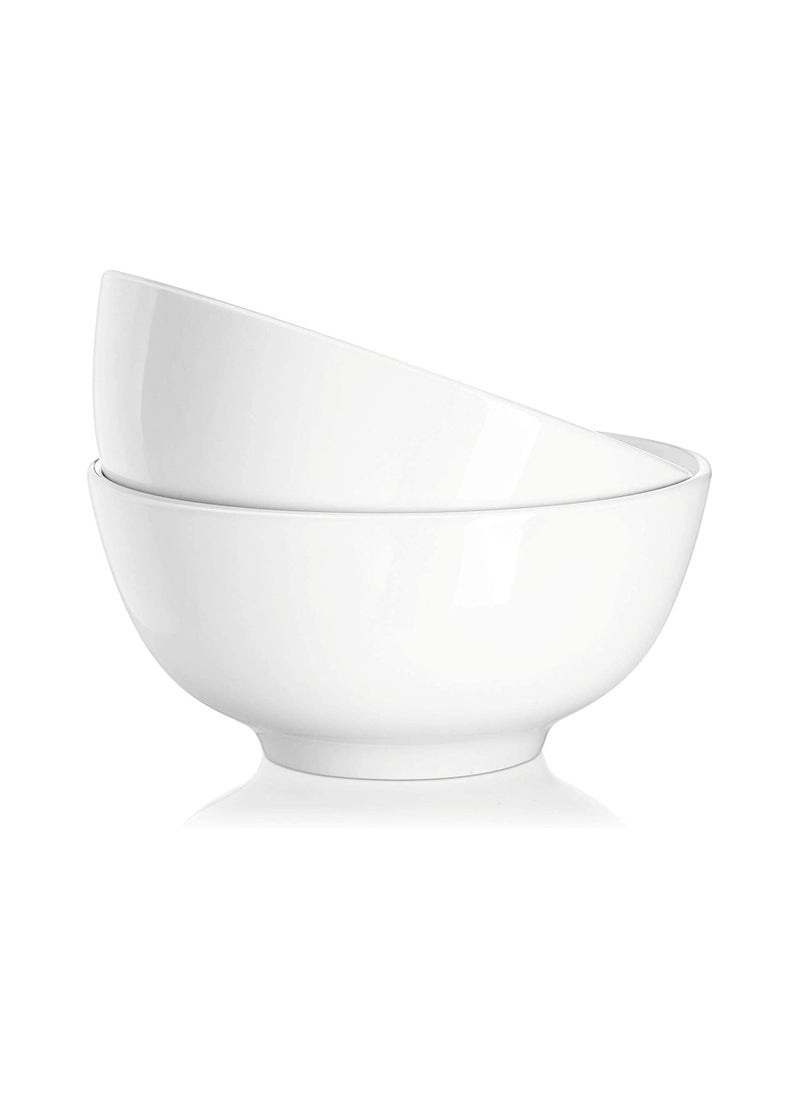 Generic - Soup and Cereal Bowls Porcelain Serving Salad Bowls White - Image 1