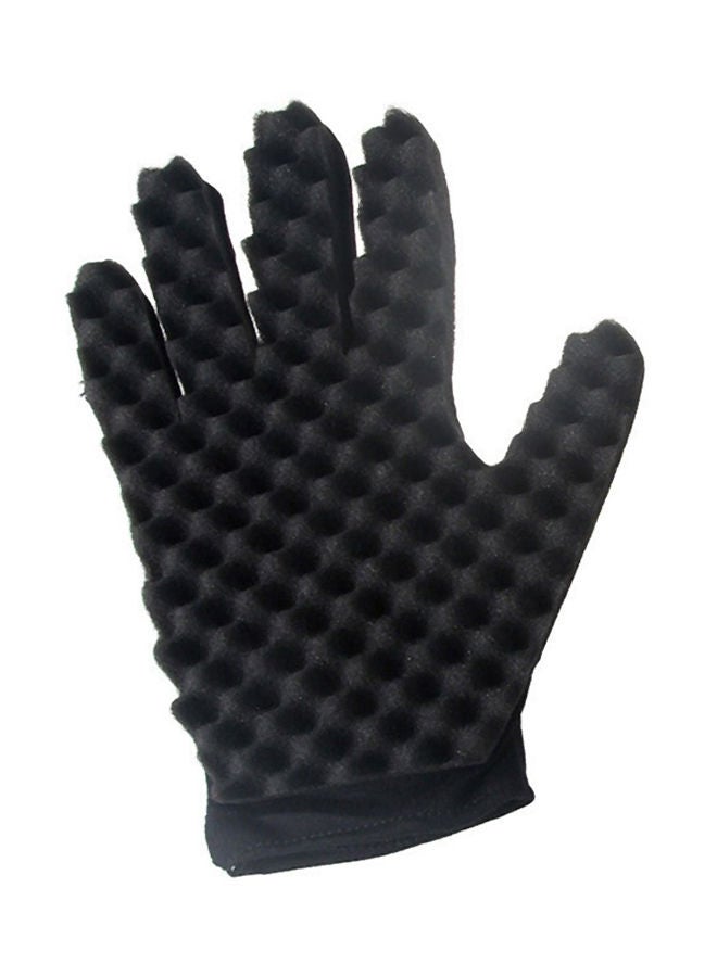 Magic Twist Curl Hair Sponge Barber Gloves Black 20centimeter