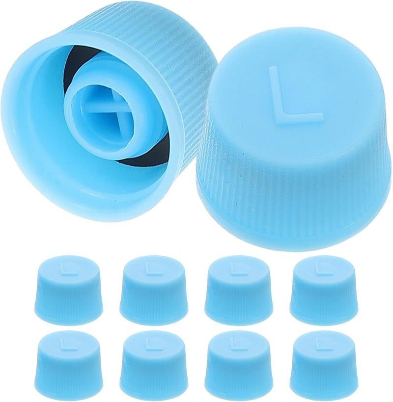 STOBAZA 10pcs Leakproof Car Air Conditioner Valve Core Caps High Low Pressure Charging Port Covers Dustproof Valve Stem Caps for Automotive Ac System Maintenance - Image 1