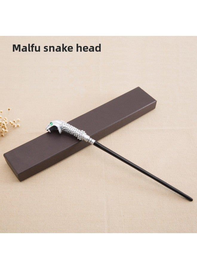 Loquat Harry Potter Magic Wand Metal Core Party  Cane Box Book Does Not Shine 55 Manufacturers-Color:#41 Malfoy Snakehead - Image 1