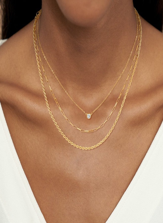 CHESKY Gold Layered Necklaces for Women, 14K Dainty Gold Chain Necklace Women Trendy Cuban Link Paperclip Chain Toggle Clasp Necklace Fashion Chunky Jewelry for Women, Brass, No Gemstone - Image 3