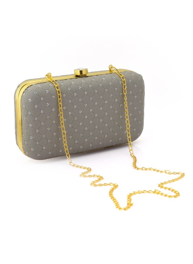 Clutch Purse for Women, Soft & Lightweight Evening Clutch for Weddings, Proms, Cocktail Sequins Grey - Image 1