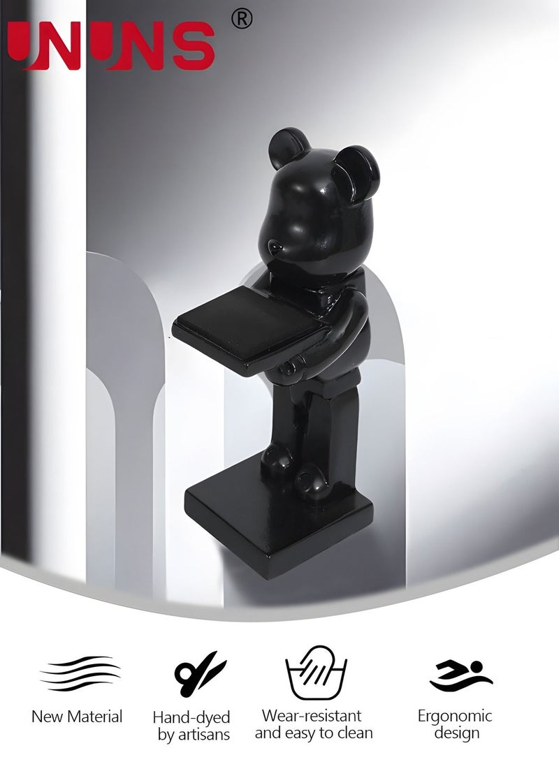 UNUNS حامل عرض الساعة، حامل ساعة على شكل دب مضحك، رف تخزين ديكور للمجوهرات وقلادة سوار الساعة والمكتب المنزلي - Image 2