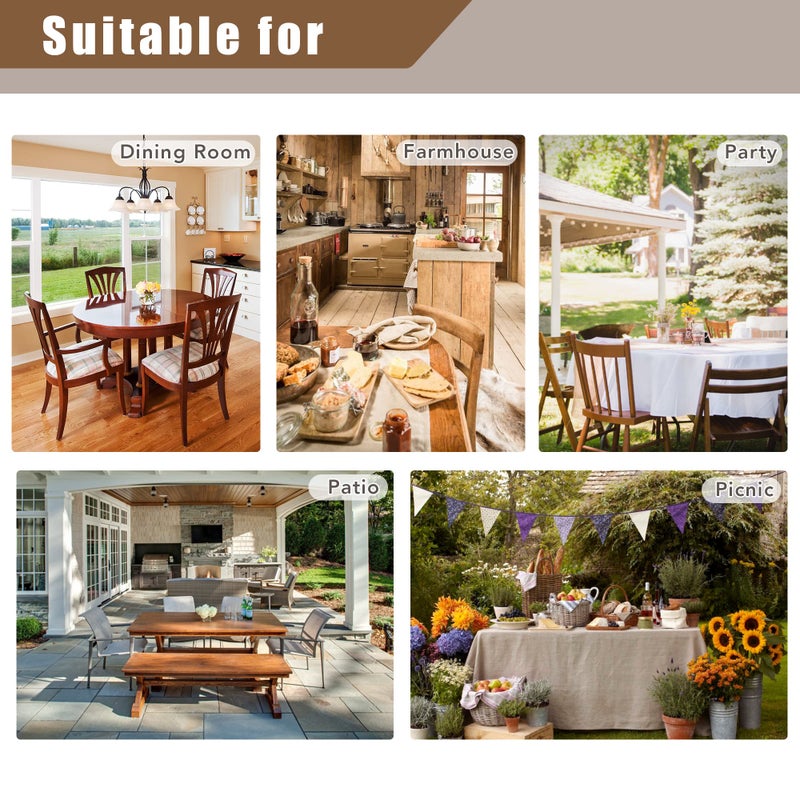 Fitable Faux Linen Tablecloth Square Wrinkle Resistant Fabric Neutral Table Cloth, Indoor Outdoor Table Cover for Kitchen Dining, Birthday Party, Farmhouse (Nature, 54 x 54 Inch) - Image 4