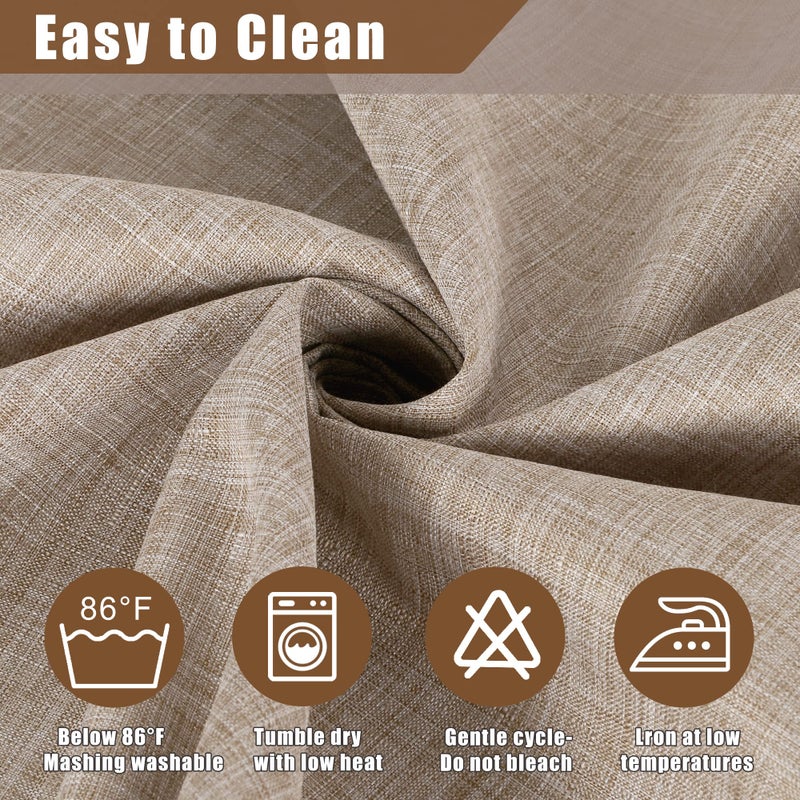 Fitable Faux Linen Tablecloth Square Wrinkle Resistant Fabric Neutral Table Cloth, Indoor Outdoor Table Cover for Kitchen Dining, Birthday Party, Farmhouse (Nature, 54 x 54 Inch) - Image 5