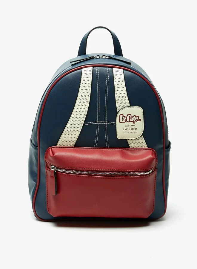 Lee Cooper Panelled Backpack with Adjustable Straps and Zip Closure