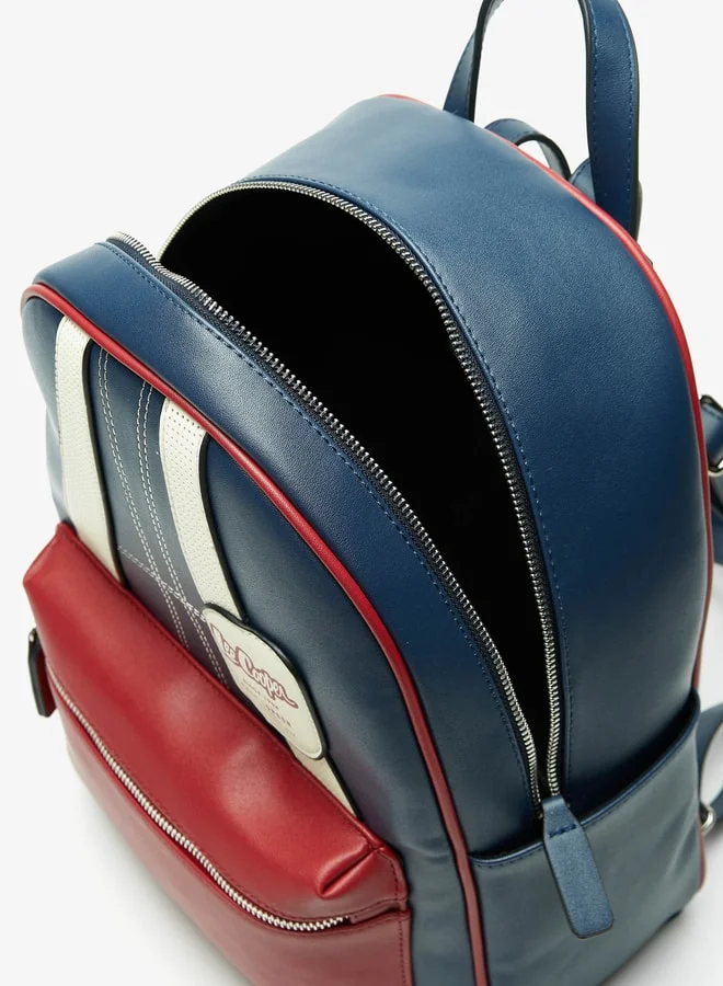 Lee Cooper Panelled Backpack with Adjustable Straps and Zip Closure