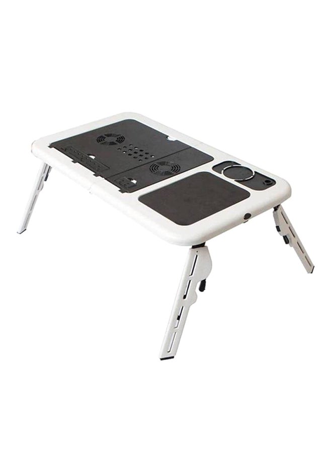 Huayang Foldable Laptop Stand With 2 Cooling Fan Table White/Black - Image 3
