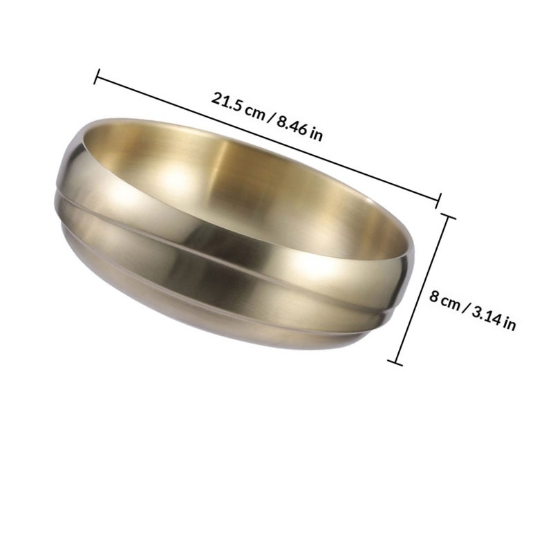 Stainless Steel Bowl Double-layer Salad Bowl Rice Bowl Practical Food Serving Bowl - Image 2