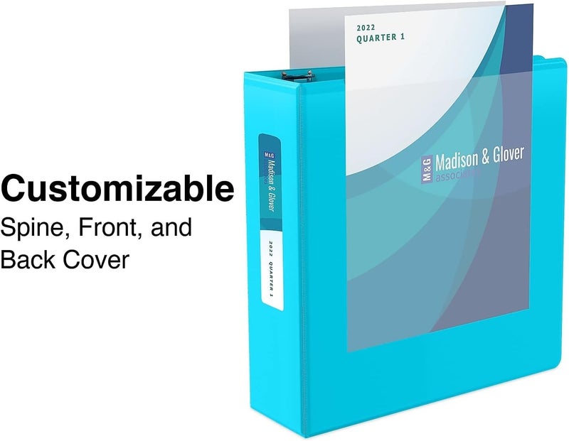 Staples Standard 1 3-Ring View Binder, Teal - Image 2