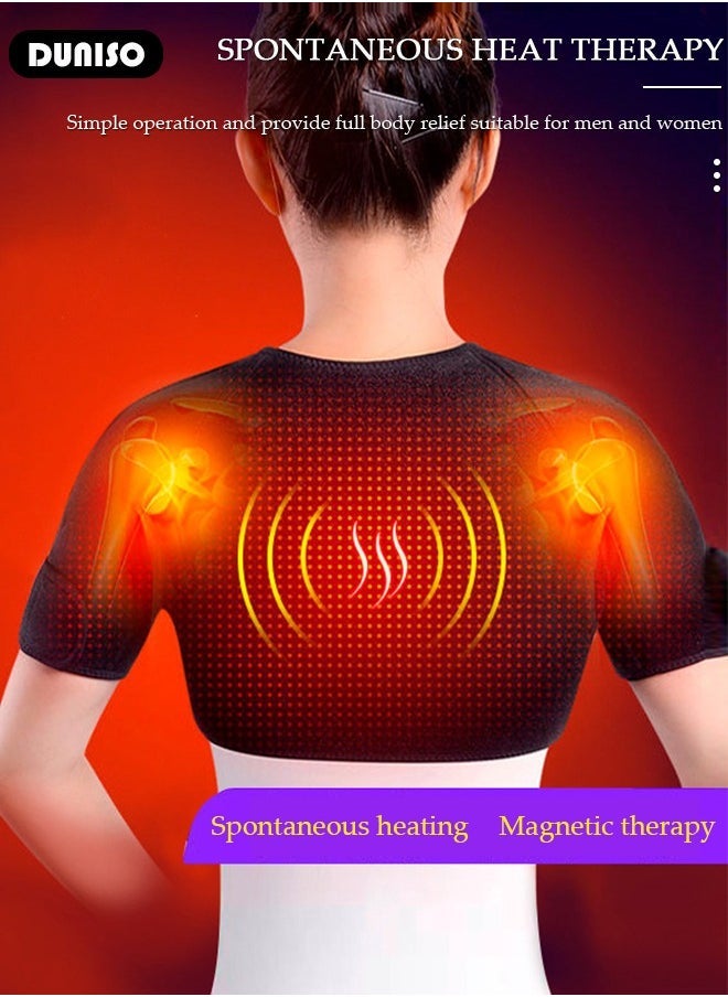 Arabest Heated Shoulder Support Braces Thermal Shoulder Protection Shoulder Pads Double Shoulder Sleeveless Jacket Protector for Men Women Injury Recovery Compression Arthritis Chronic Pain Relief  - Image 5