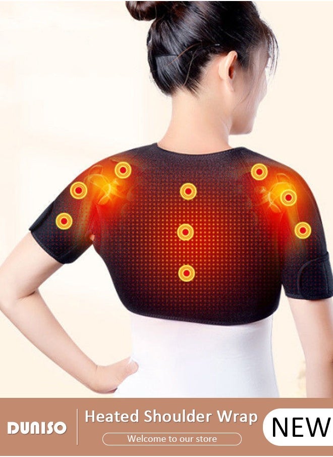 Arabest Heated Shoulder Support Braces Thermal Shoulder Protection Shoulder Pads Double Shoulder Sleeveless Jacket Protector for Men Women Injury Recovery Compression Arthritis Chronic Pain Relief  - Image 1