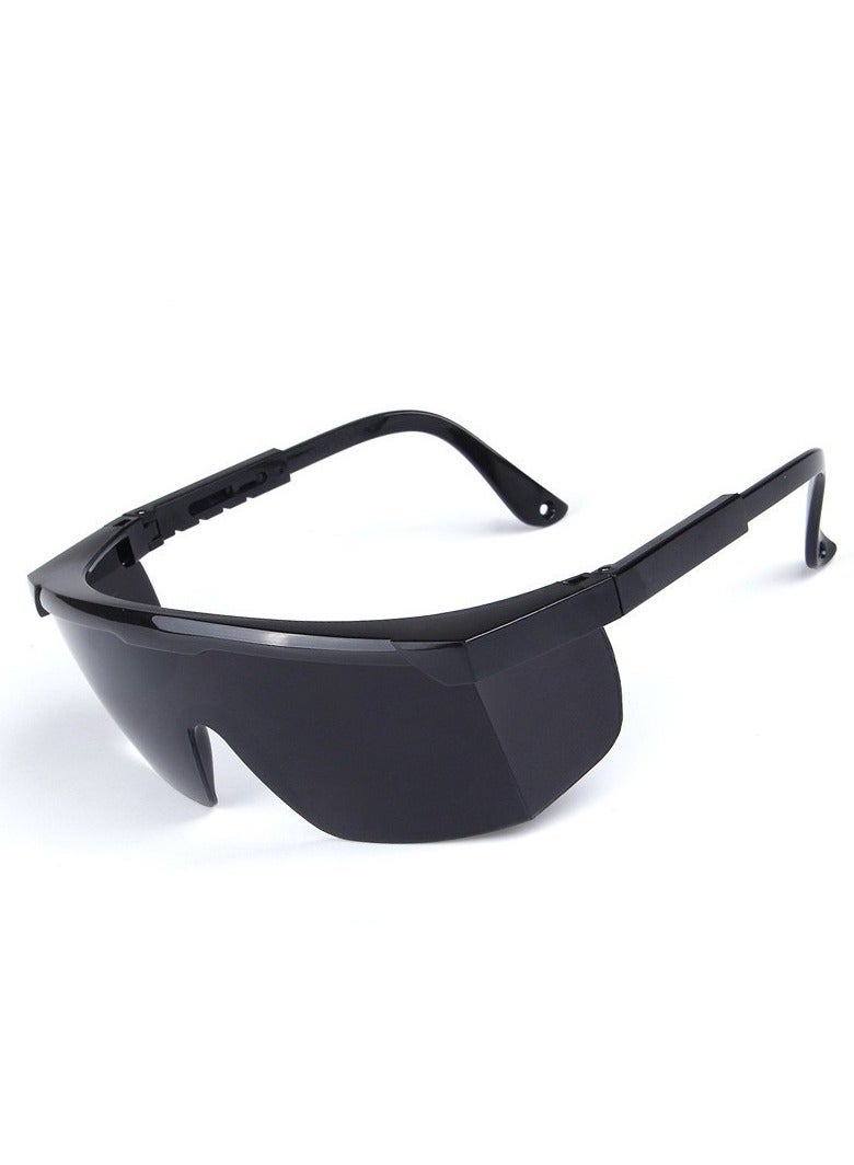 فايولا نظارات حماية ذات إطار أسود للدراجات للرجال والنساء مقاومة للرذاذ، مقاومة لللعاب، مضادة للرياح، مقاومة للغبار، نظارات حماية للعمال مع عدسات سوداء واضحة، مثالية للرياضات الخارجية، وركوب الدراجات، والعمل، عرض الإطار 14 سم، الارتفاع 5.3 سم، طول الساق 14 سم - Image 2