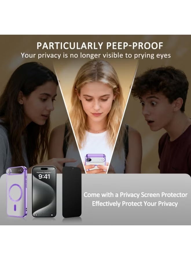 ELTRAZONE iPhone 17 Air Case Compatible With MagSafe Shockproof Protective Cover With Privacy Tempered Glass & Camera Lens Guard Full Protection Case For iPhone 17 Air 6.5-Inch - Image 4