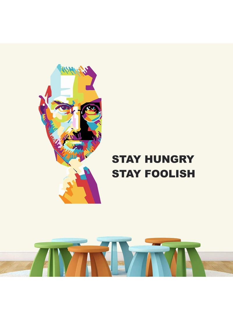 StickMe - StickMe 'Steve Jobs - Chase Your Dreams - Office - Motivational - Inspirational - Quotes - Warp Art - Creative - Colourful Wall Sticker ' -SM580 (Multi Colour, Vinyl - 80cm X 70 cm) - Image 1