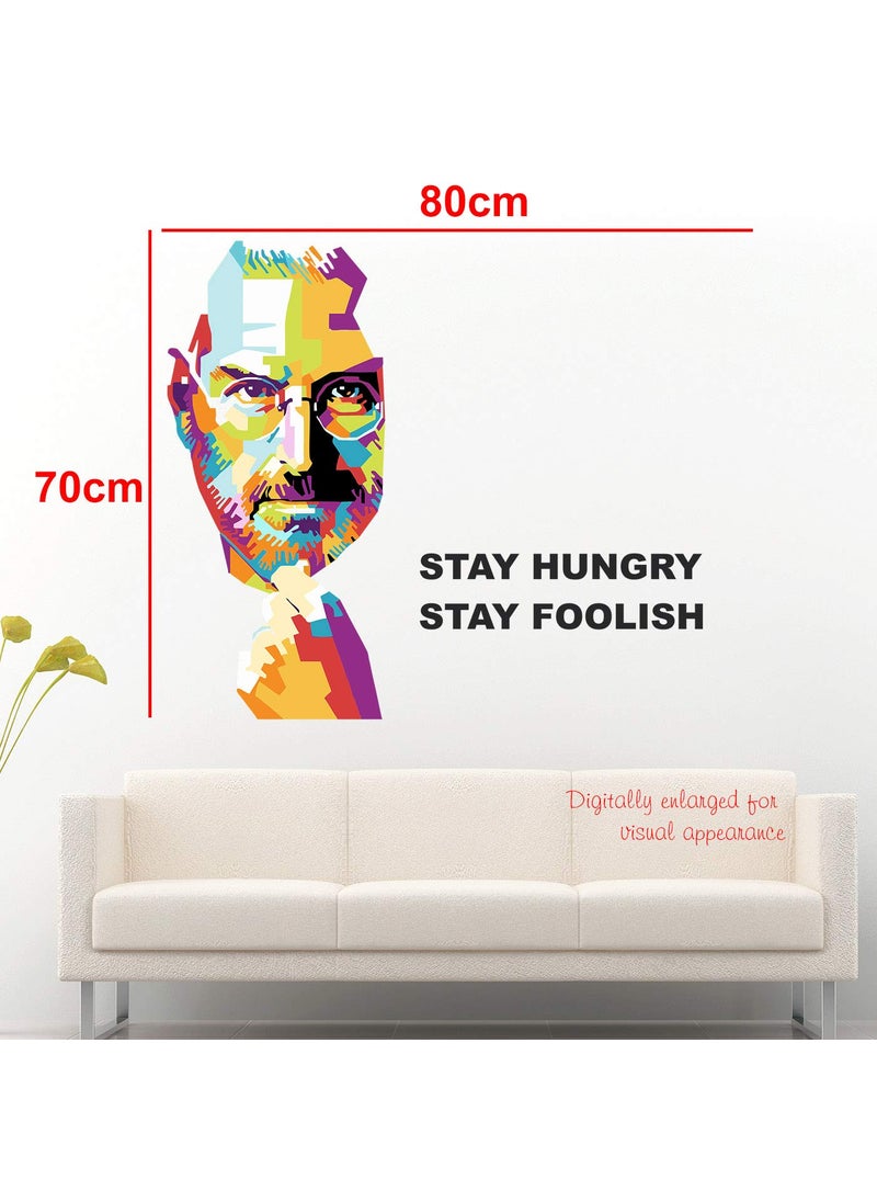 StickMe - StickMe 'Steve Jobs - Chase Your Dreams - Office - Motivational - Inspirational - Quotes - Warp Art - Creative - Colourful Wall Sticker ' -SM580 (Multi Colour, Vinyl - 80cm X 70 cm) - Image 1
