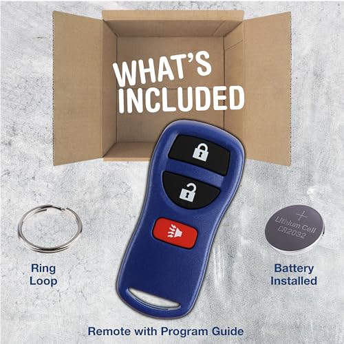 KeylessOption Key Fob for 2002 2003 2004 2005 2006 2007 2008 2009 2010 2011 2012 2013 2014 2015 2016 2017 Nissan Titan Rogue Infiniti Remote, 3-Button KBRASTU15, Programming Guide Included - Image 2