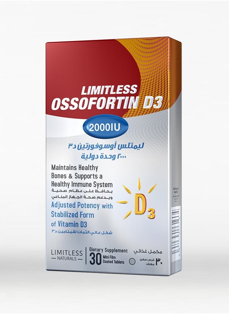 LIMITLESS Ossofortin D3 2000IU 30Tab 