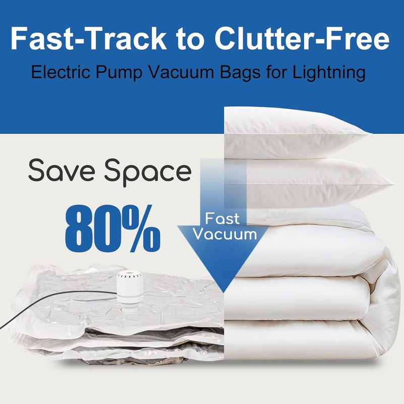 Vacbird 12 Pack 3 Jumbo / 3L / 3M / 3S Vacuum Bags for Clothes, Duvets, Mattresses, Blankets, Pillows, Bedding, Travel, Moving House - Image 3