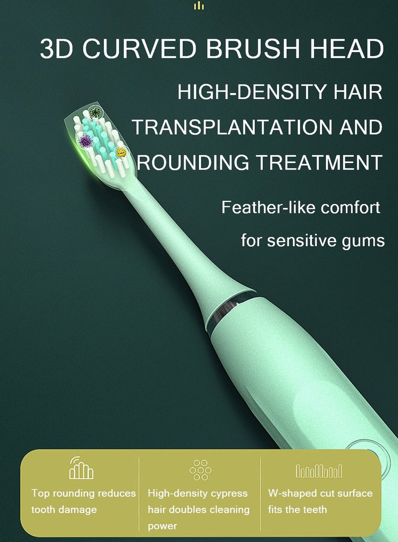 Arabest Sonic Electric Toothbrush for Adults Timer Teeth Ultrasonic Automatic Vibrator Whitening Ipx7 Waterproof 4 Brush Head Usb Type - Image 5