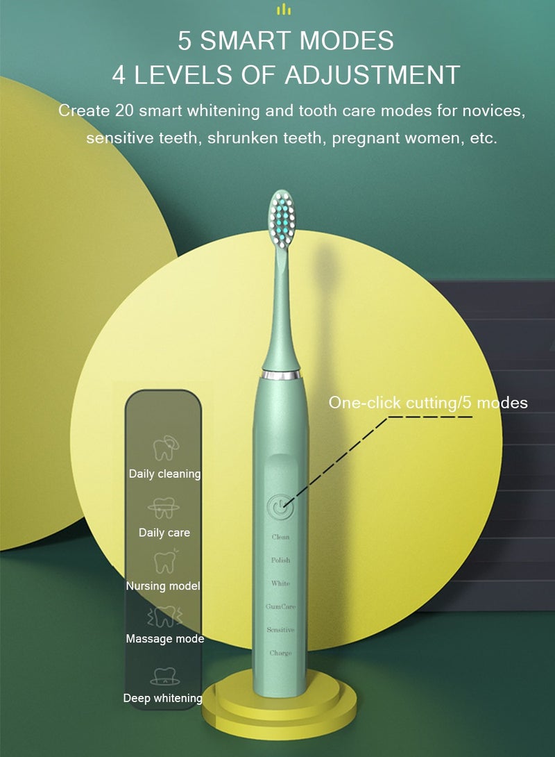 Arabest Sonic Electric Toothbrush for Adults Timer Teeth Ultrasonic Automatic Vibrator Whitening Ipx7 Waterproof 4 Brush Head Usb Type - Image 4