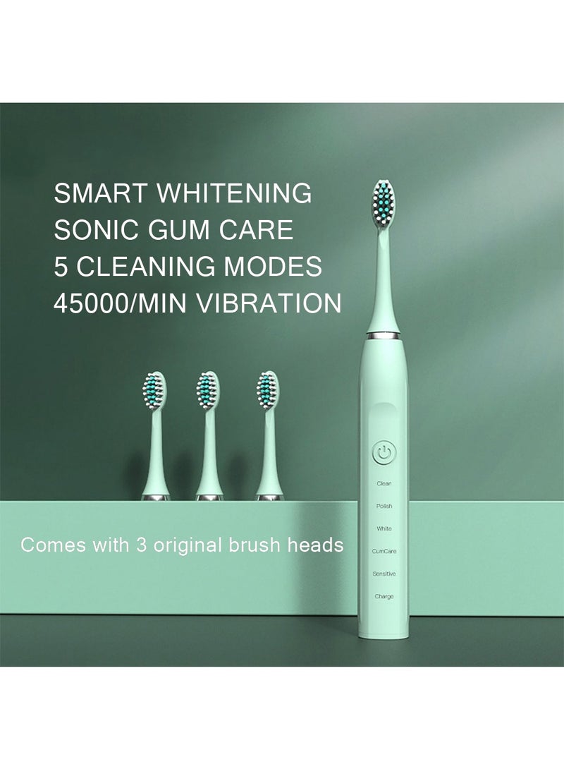 Arabest Sonic Electric Toothbrush for Adults Timer Teeth Ultrasonic Automatic Vibrator Whitening Ipx7 Waterproof 4 Brush Head Usb Type - Image 2