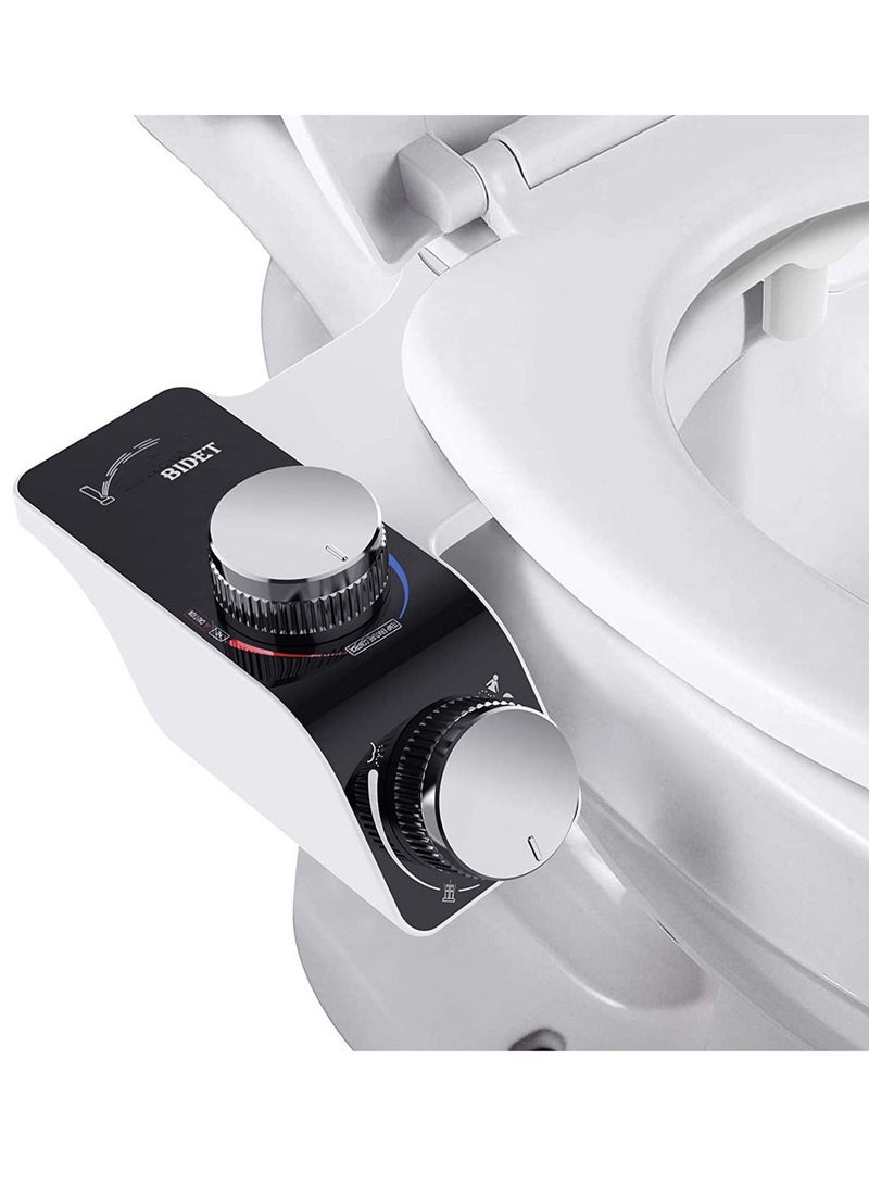Bidet Toilet Seat Attachment Non-Electric Self-Cleaning Dual Nozzles Cold and Hot Water Toilet Bidet Self Cleaning Pipe Size: G3/8 - Image 1