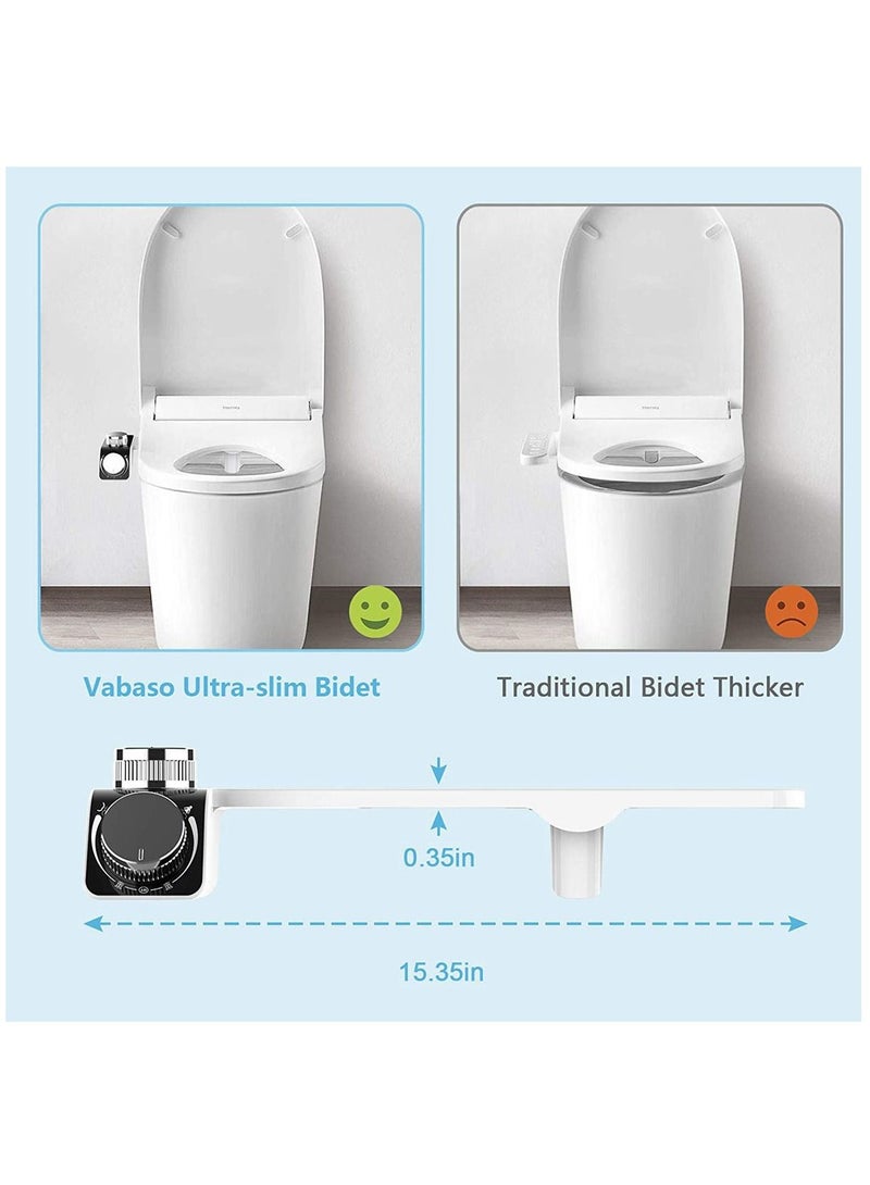 Bidet Toilet Seat Attachment Non-Electric Self-Cleaning Dual Nozzles Cold and Hot Water Toilet Bidet Self Cleaning Pipe Size: G3/8 - Image 4