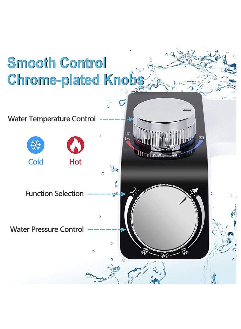 Bidet Toilet Seat Attachment Non-Electric Self-Cleaning Dual Nozzles Cold and Hot Water Toilet Bidet Self Cleaning Pipe Size: G3/8 - Image 3