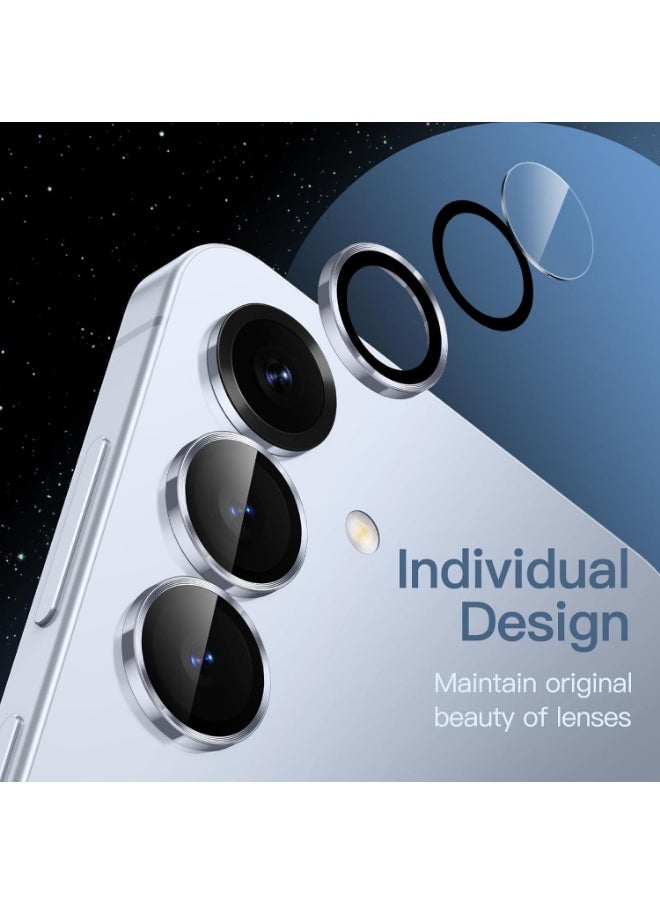 BORTONY Samsung Galaxy S25 5G Camera Lens Protector 9H Tempered Glass Metal Individual Ring Cover Easy Installation For Samsung Galaxy S25 6.2-inch  - Image 4