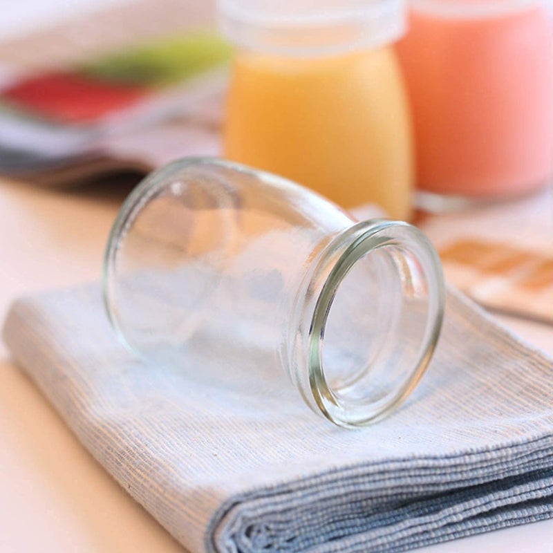 Home Stuffs 8Piece Transparent Kitchen Glass Storage Jar for Yogurt Spices milk Dry fruits and Food Suitable to use in Your Home Office Kitchen Storage 150ml Pudding Jar With Lid - Image 3