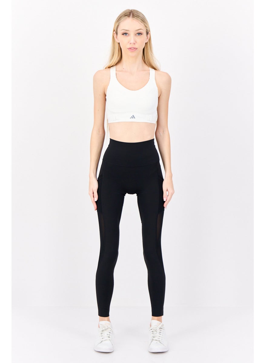 Adidas - Women Brand Logo Padded Sports Bra, White - Image 1