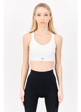 Adidas Women Brand Logo Padded Sports Bra, White  - Image 1